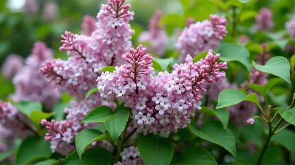 Obraz premium Captivating close-up showcasing the exquisite beauty of blooming lilac flowers in spring season