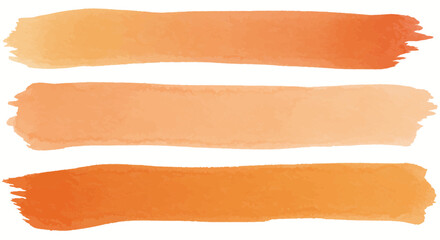 Three horizontal watercolor brush strokes in varying shades of orange hues