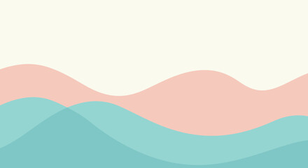 Abstract pastel wave pattern background with soft overlapping curves in flat design