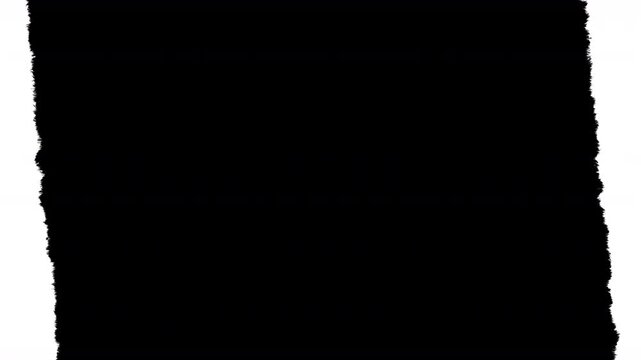 Vertical Torn Paper Frame Loop Animation With Alpha Channel