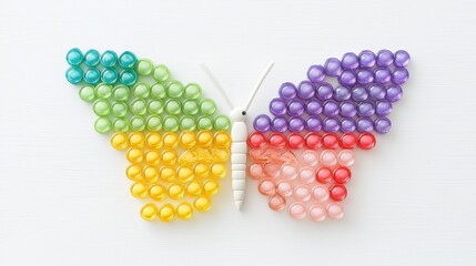 Colorful Butterfly Craft Made of Various Bubble Materials