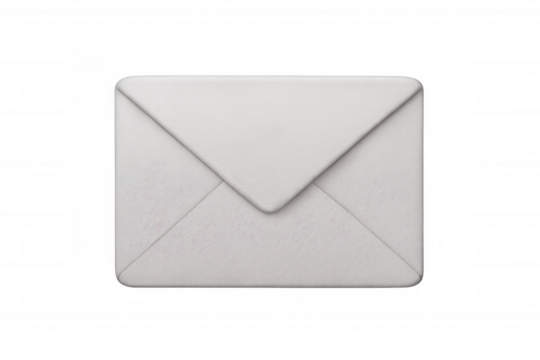 White envelope sealed, resting on transparent surface, representing classic postal communication method