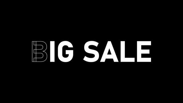Bold white text BIGSALE on black background big sale