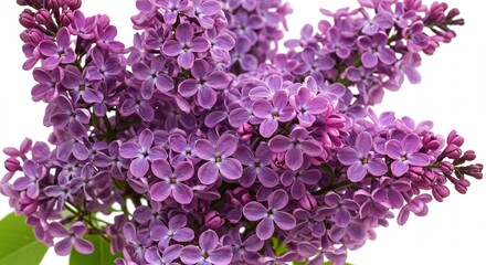 淡紫色のライラックの花束、柔らかな光で美しく輝く. AI Generated