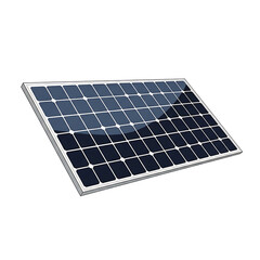 A simple solar panel, in vector style with white isolated background.