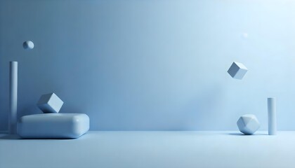 Minimalist technology background with geometric shapes and subtle gradients, cool blue and gray tones, clean and professional look .