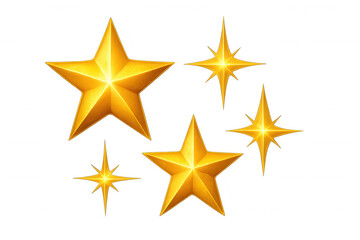 Obraz premium Glittering golden stars shimmering against transparent backdrop, enhancing festive designs and creative graphic layouts