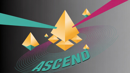 Ascend pyramid illustration vector graphic design for business success and personal growth concept art
