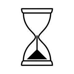 Hourglass line art for web and graphic design on white background