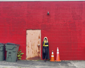 Super Hero Drinking Coffee at Break Time