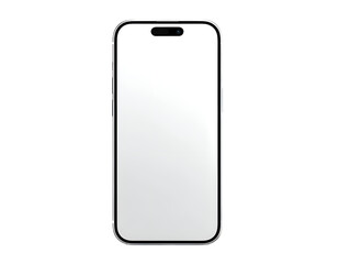 Modern smartphone with a sleek design and a blank screen isolated on transparent background