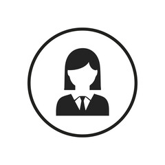 Professional Female Profile Icon. A minimalist depiction of an individual, suitable for web applications or digital platforms. Represents generic personal accounts and professional roles.