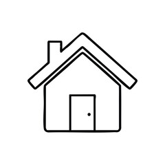 Minimalist Home Outline. A clear graphic rendering of a residence. This universal emblem embodies a sense of shelter, safety, and belonging.