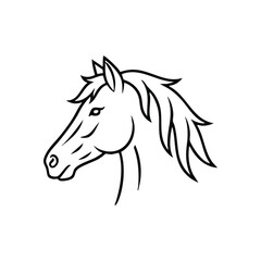 Elegant White Horse Profile. A striking graphic of an equine creature against a dark backdrop. Symbolizes power, liberty, and spirited movement. Ideal for branding or athletic themes.
