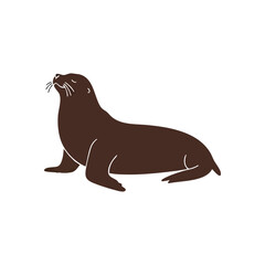 Cute Sea Lion Resting Illustration. Charming pinniped drawing with a serene posture, perfect for ocean wildlife themes and children's designs. Depicts a sense of calm.