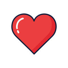 Vibrant Red Heart Graphic. This striking crimson emblem embodies deep affection and tender emotion. Perfect for themes of romance, health, and wellbeing. Express feelings digitally.