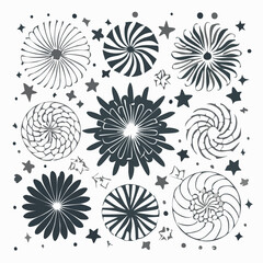 Elements of the basic round shape a set of round element
4