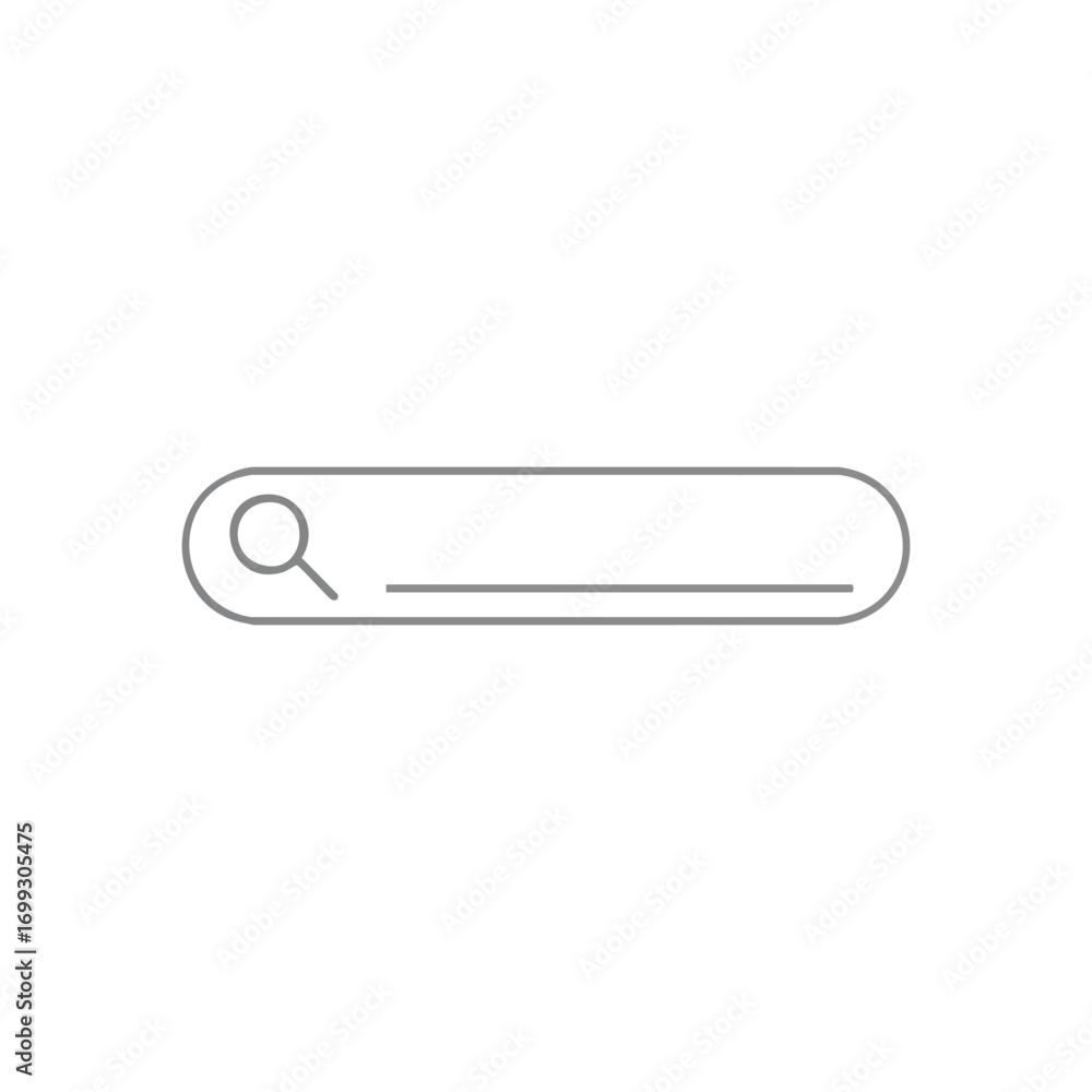 Poster digital search bar interface. a clean graphic of an input field with a magnifier symbol. it represen