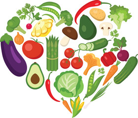 set of fresh vegetables on white background 