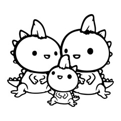 3 Dino Family Mother Father Stegosaurus Mom Dad Child