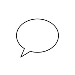 A blank speech bubble icon, symbolizing communication, conversation, and ideas, perfect for graphic design and digital content