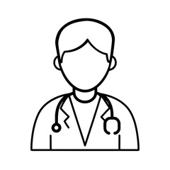 Fototapeta premium Family Doctor line art for web and graphic design on white background