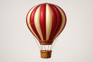 Naklejka premium Red and white hot air balloon flying in the sky