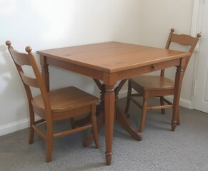 Rustic wooden dining set for cozy meals, showcasing traditional design and inviting warmth for family gatherings