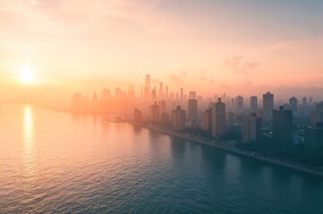 Obraz premium City Skyline at Sunrise