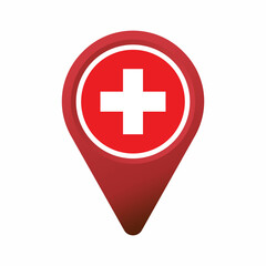 Switzerland country flag inside a location map pin flat illustration