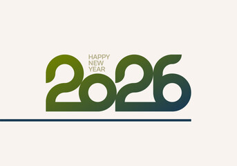 2026 number calendar design Happy New Year