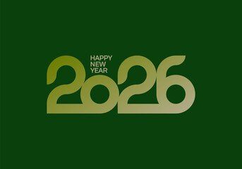 2026 number calendar design Happy New Year