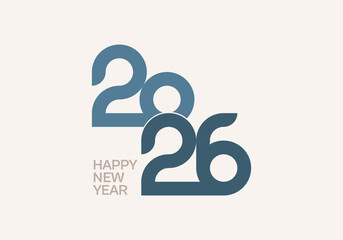 2026 number calendar design Happy New Year