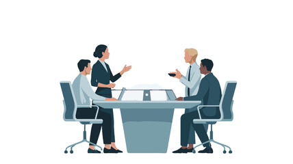 A professional business meeting in a conference room.