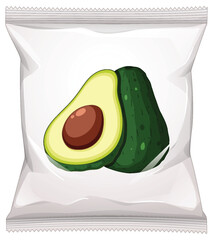 Avocado Snack Packaging Vector Illustration