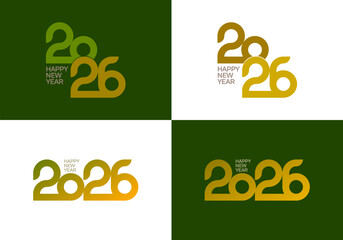 2026 number calendar design Happy New Year