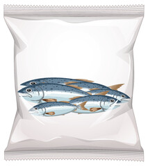 Vector Illustration of Fish Snack Packaging Design