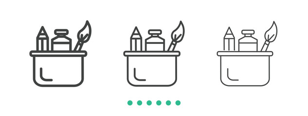 Painting tools icon. Thin line icon vector