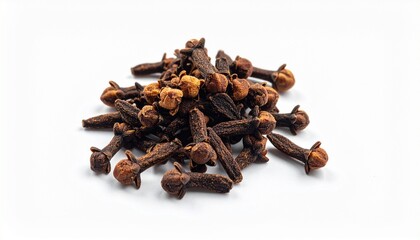 Obraz premium Whole cloves arranged artistically with soft studio lighting. A perfect commercial-grade, close-up photograph with sharp focus, super detail, and ample copy space. Ideal for food blogs and recipes