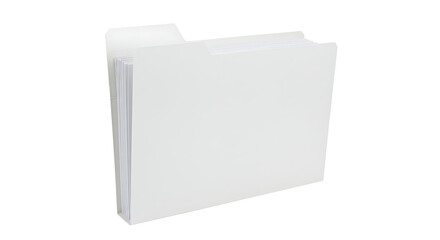 Clean and Organized: A Pristine White File Folder Filled with Documents, Ready for Efficient Record Keeping and Office Management, Standing