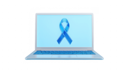 Prostate cancer support via digital media, created with AI, PNG