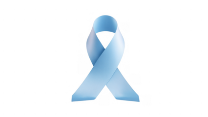 Light blue ribbon represents prostate cancer, created with AI, PNG