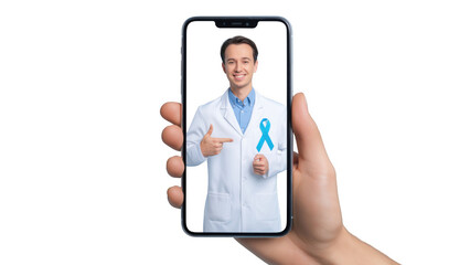 Doctor promotes prostate cancer awareness, created with AI, PNG