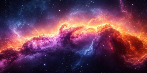 Fototapeta premium Colorful cosmic clouds illuminate the vastness of space in a stunning celestial display
