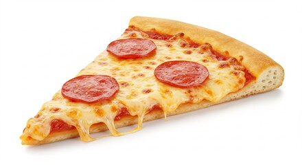 D�licieuse part pizza pepperoni fromage fondant lumi�re vive. AI Generated