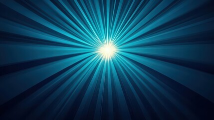 Obraz premium Abstract blue light rays burst from bright center.
