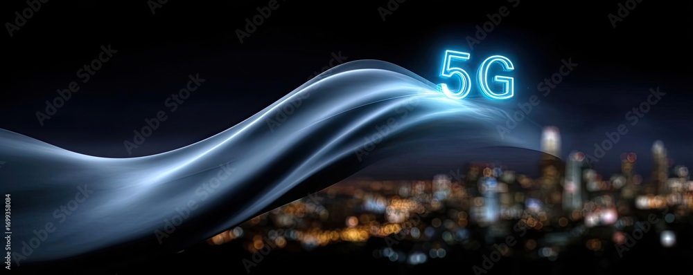 Poster background image displaying 5g global network technology concept. futuristic 5g network symbol over 