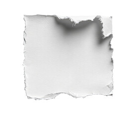 Obraz premium Square, white, torn piece of paper. Blank, empty space in center. Rough edges. High-contrast, crisp image