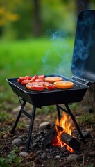 Durable steel grilling frame, perfect for backyard barbecues or camping trips Easy assembly, sturdy construction, and portable design for convenient outdoor cooking , hardware, steel frame