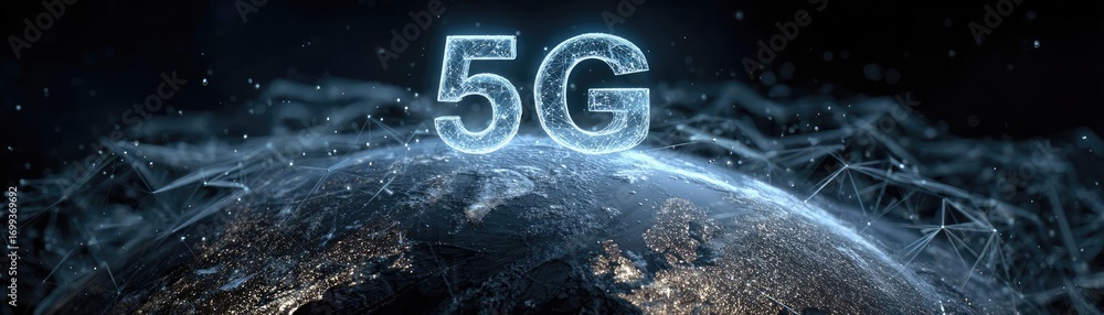 Poster background image displaying 5g global network technology concept. digital representation of 5g techn